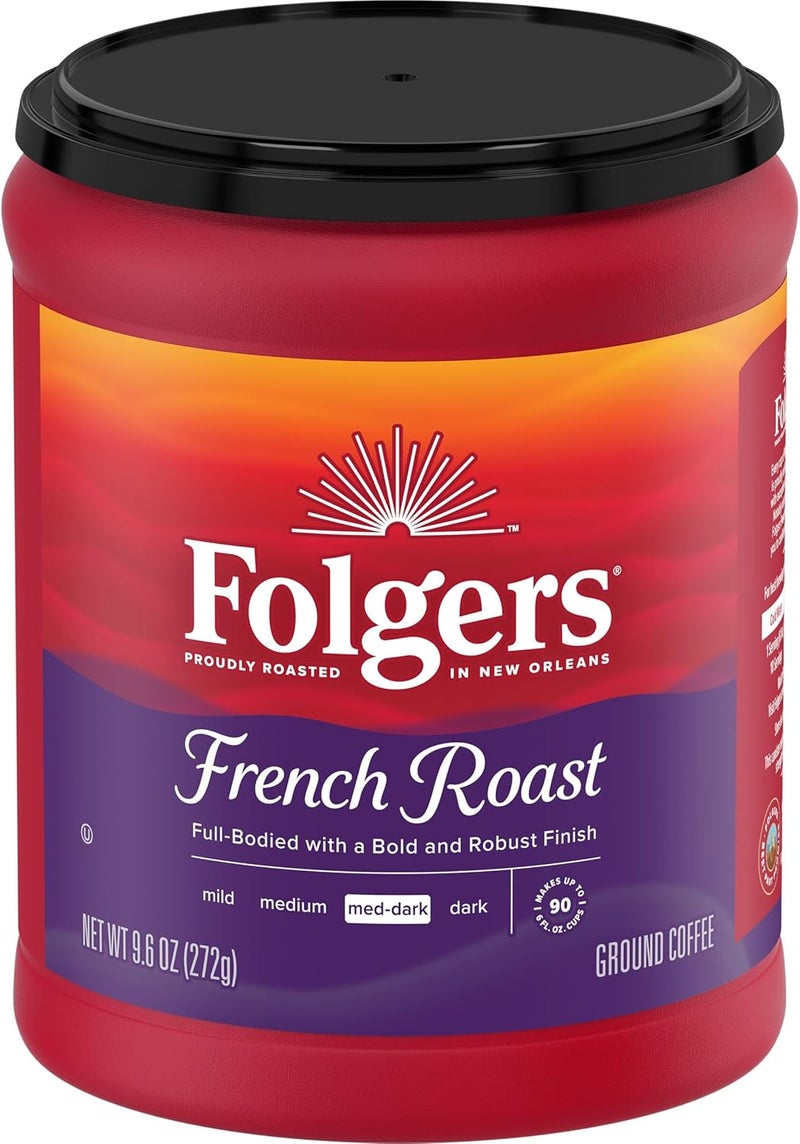 Folgers French Roast Medium Dark Roast Ground Coffee, 9.6 Ounces (Pack of 6) - Image 3